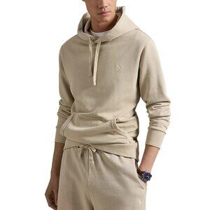 Polo Ralph Lauren Men's Loopback Fleece LS Pullover Hoodie Kangaroo Pocket Grey